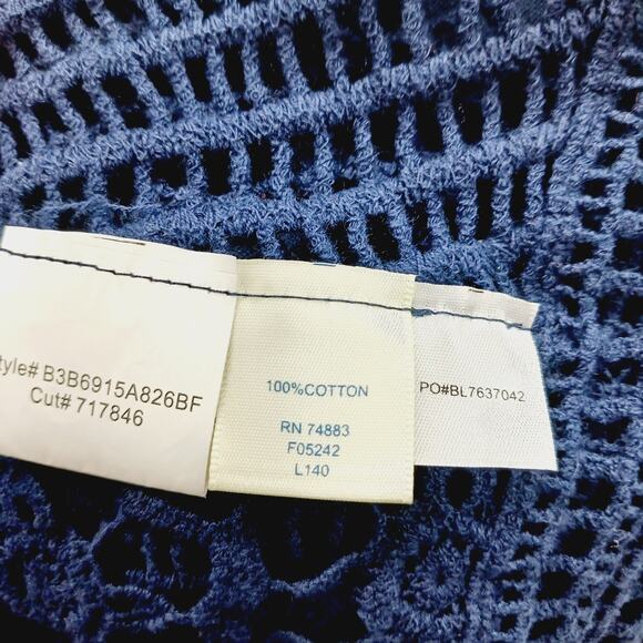 Tunic Top Size 3X Crochet Navy Unconventional Lace Lagenlook Luxury Old Money - Picture 13 of 14